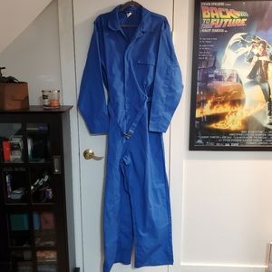 Vintage Topps Blue Jumpsuit Size XL Zipper Closure Mechanic Coveralls Retro